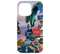 Europa Mappa Viaggi Arte, Paesaggio e Paesaggio Europei Paes Custodia per iPhone 14 Pro Max