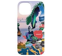Europa Mappa Viaggi Arte, Paesaggio e Paesaggio Europei Paes Custodia per iPhone 15