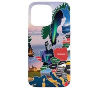 Europa Mappa Viaggi Arte, Paesaggio e Paesaggio Europei Paes Custodia per iPhone 15 Pro Max