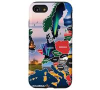 Europa Mappa Viaggi Arte, Paesaggio e Paesaggio Europei Paes Custodia per iPhone SE (2020) / 7/8