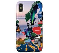 Europa Mappa Viaggi Arte, Paesaggio e Paesaggio Europei Paes Custodia per iPhone X/XS