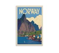 Europa-Norvegia, poster vintage da viaggio, decorazione per camera da letto, soggiorno, decorazione artistica da parete estetica moderna, regalo per letto degli amici, senza cornice, 20 x 30 cm