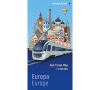 Europa, Rail Travel Map 1:4.500.000, freytag & berndt: Eisenbahnkarte mit Fährverbindungen und Ausschnitt Zentraleuropa: BAEU