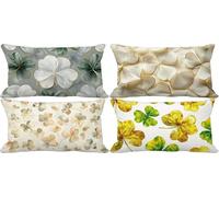 Europa settentrionale Federe Cuscini 50x70 Federe Cuscini da Esterno Morbido Set di 4 Cushion Covers Fiore Rettangolare Fodere Divano per Camera da Letto Estate Patio Giardino Decorazione Regalo 24w-5