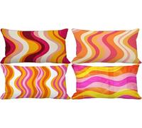 Europa settentrionale Federe Cuscini 50x80 Federe Cuscini da Esterno Morbido Set di 4 Cushion Covers Banda Rettangolare Fodere Divano per Camera da Letto Estate Patio Giardino Decorazione Regalo 10e-4