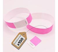 europaband Tyvek - 100 braccialetti per l'identificazione di eventi e feste, antistrappo e impermeabile, colore: rosa