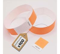 europaband Tyvek - 100 braccialetti per l'identificazione di eventi e feste, antistrappo e impermeabile, colore: arancione