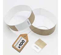europaband Tyvek - 100 braccialetti per l'identificazione di eventi e feste, antistrappo e impermeabile, colore: oro