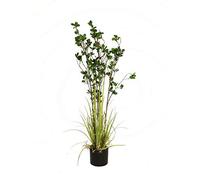EUROPALMS Bouquet di erbe aromatiche con erba, pianta artificiale, 120 cm, composizione immerverita in vaso decorativo