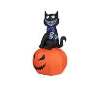 EUROPALMS Halloween Inflatable Figure Cat with Pumpkin, 183cm