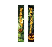EUROPALMS Striscioni per Halloween, foresta fantasma, set da 2, 30 x 180 cm, striscioni decorativi come decorazione spaventosa per ogni evento