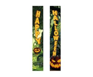 EUROPALMS Striscioni per Halloween, foresta fantasma, set da 2, 30 x 180 cm, striscioni decorativi come decorazione spaventosa per ogni evento