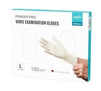 EUROPAPA® 100 Guanti In Vinile Usa E Getta, Guanti Monouso Senza Lattice, In Vinile, Taglie S, M, L & XL (Giallo Premium, L)
