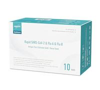 EUROPAPA 10x Test Rapido Corona Home Test e Test Influenza A/B per Covid-19 e Influenza A/B, Test Antigenico Autotest SARS-CoV-2 3 in 1 Combo Rapido Cassetta, Confezionato Singolarmente