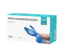 EUROPAPA® 200 guanti usa e getta in nitrile senza polvere EN455 EN374, guanti monouso senza lattice, taglie S, M, L & XL disponibili (L, Ocean blu)