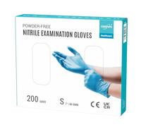 EUROPAPA® 200 guanti usa e getta in nitrile senza polvere EN455 EN374, guanti monouso senza lattice, taglie S, M, L & XL disponibili (S, Blu)