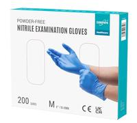 EUROPAPA® 200 guanti usa e getta in nitrile senza polvere EN455 EN374, guanti monouso senza lattice, taglie S, M, L & XL (M, Ocean blu)