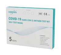 EUROPAPA 5x Tampone Test Rapido, Test Nasali Nuove Varianti 2024, per Uso Domestico, Risultato Rapido