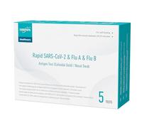 EUROPAPA 5x Test Rapido Corona Home Test e Test Influenza A/B per Covid-19 e Influenza A/B, Test Antigenico Autotest SARS-CoV-2 3 in 1 Combo Rapido Cassetta, Confezionato Singolarmente