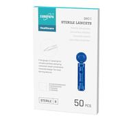 EUROPAPA® Lancette 50 Pezzi, Lancette Sterili Monouso, Lancette Sangue, Lancette Di Sicurezza Per La Misurazione Della Glicemia, Diabetici, Misuratore Di Glicemia Serie EUROPAPA BG Applicabile