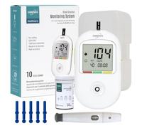 EUROPAPA® Misuratore di glicemia con strisce reattive per la glicemia e lancette e puntura del dito, sistema di misurazione della glicemia, set per diabete Mg/Dl