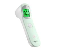 EUROPAPA Termometro febbre per bambini, adulti, termometro frontale a infrarossi con allarme febbre, interruttore °C/°F, memoria 30 volte (Verde)