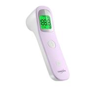 EUROPAPA Termometro febbre per bambini, adulti, termometro frontale a infrarossi con allarme febbre, interruttore °C/°F, memoria 30 volte (Viola)