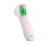 EUROPAPA Termometro febbre per bambini, adulti, termometro frontale a infrarossi con allarme febbre, interruttore °C/°F, memoria 30 volte (Rosa)