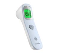 EUROPAPA Termometro per febbre per bambini, adulti, termometro frontale a infrarossi con allarme febbre, interruttore °C/°F, memoria 30 volte (Blu)