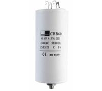 Europart Condensatore Universale per Lavatrice con capacità 40uF/40MFD, 450 V, Bianco