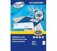 EUROPE 100 - Confezione da 1400 etichette autoadesive multiuso, 99,1 x 38,1 mm, compatibili con Laser, a getto d'inchiostro e fotocopiatrice