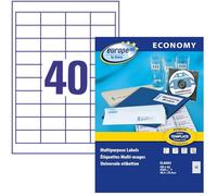 EUROPE 100 - Confezione da 4000 etichette autoadesive multiuso, 48,5 x 25,4 mm, compatibili con Laser, a getto d'inchiostro e fotocopiatrice