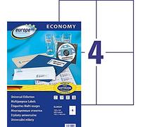 EUROPE 100 - Confezione di 400 etichette autoadesive multiuso, 105 x 148 mm, compatibili con Laser, a getto d'inchiostro e fotocopiatrice