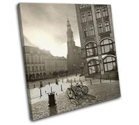 Europe City Urban Bikes Biking Vintage SINGLE TELA parete arte foto stampa