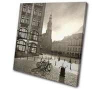 Europe City Urban Bikes Biking Vintage SINGLE TELA parete arte foto stampa