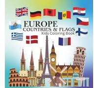EUROPE COUNTRIES & FLAGS Kids Coloring Book