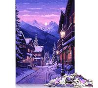 Europe Winter Village Art Puzzle Impossibili 1000Pcs Decorazione Per La Casa. Rilassamento E Intelligence Per Adulti E Ragazzi Da 14 Anni 1000pcs (75x50cm)