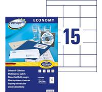 europe100 ELA044 - Etichette universali, 70 x 50,8 mm, 100 fogli per 1500 etichette, colore: bianco