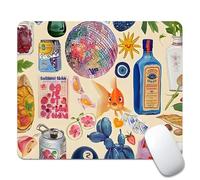European Collage Lovely Tappetino per Mouse Portatile Tappetini per Il Mouse Bordo Cucito Mousepad per Casa Laptop Lavoro 25X30Cm
