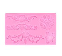 European Flower Silicone Form | Embossed Baking Tool for Cakes/Cookies/Chocolate | Food Grade Reusable Fondant Form | Heat Tolerant Decorating Kit (Roseate)