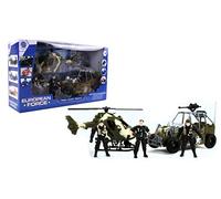 EUROPEAN FORCE - Set Intervento dell'Esercito - Veicoli di Intervento - 093478 - Rosso - Plastica - Militare - Giocattolo per Bambini - Miniatura - 43 cm x 25 cm - A Partire dai 3 Anni.