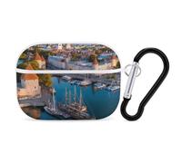 European Harbor Estonia Historical Heritage Custodia per cuffie compatibile con AirPods Pro, custodia rigida protettiva con portachiavi