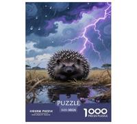 European Hedgehog Jigsaw Puzzle Impossibili 1000Pcs Decorazione Per La Casa. Rilassamento E Intelligence Per Adulti E Ragazzi Da 14 Anni 38x26cm/1000pcs
