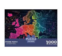 European Map 1000 Pieces Jigsaw Puzzles For Adults Educational Games Stress Relieving Entertainment Exercise The Memory of The Brain for Adults And Kids, Age 12 Years Up 38x26cm/1000pcs