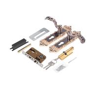 European Retro Aluminum Vintage Door Lock For Home Office Anti Theft Security Gold