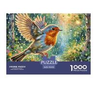 European Robin 1000 Pezzi Puzzle Bird Per Adulti E Ragazzi/Bambini Qualità Premium Collection Sfida Mentale Regalo 70x50cm/1000pcs