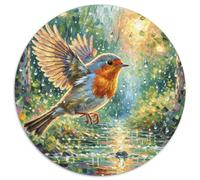 European Robin 1000 Pezzi Puzzles Bird Forma Rotonda Puzzle Per Lei O Lui Puzzle Creativo Arte Ecofriendly 1000pcs (67.5x67.5cm)