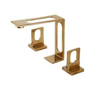 European-Style Black/Nickel Three-Hole Faucet for Wash Basin Hot And Cold Water Copper Basin Mixer Split Three-Piece Set(Golden)
