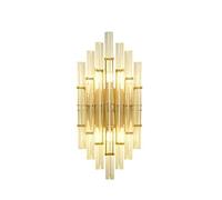 European Style Led Bedside Wall Lamp Modern Indoor Crystal Wall Light Gold Crystal Wall Lamp With Glass Shade Warm White Light 3000K 6000k E14 2 Socket Be (White Light)