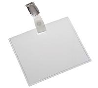 EUROPEL 121286 Porta badge con clip tipo bretella, 90 x 60 mm, trasparente, confezione da 24 pezzi